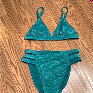Sparkling turquoise bikini